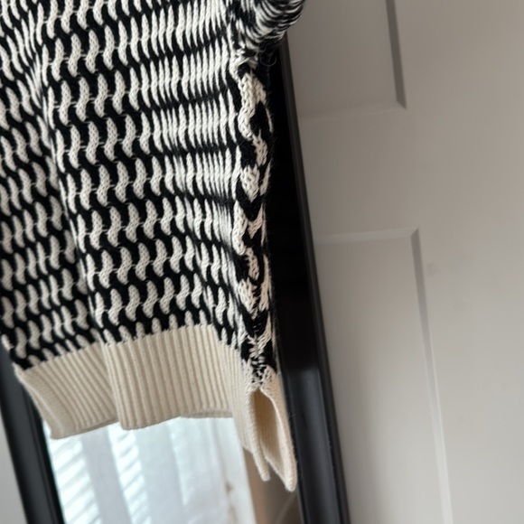 rag & bone Black and Cream Textured Crew Sweater - Picture 3 of 6